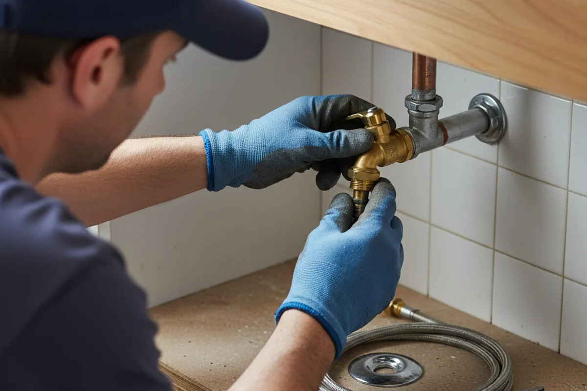 Shutoff valve and fitting work during Faucet and Fixture Repair in Milan
